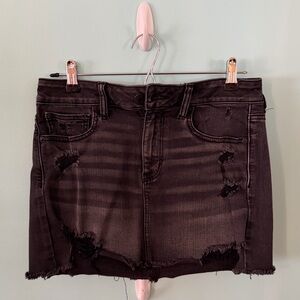 American Eagle Stretchy Black Denim Mini Skirt